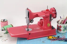 Singer Featherweight 221, AF753*** - Fully Restored in Happy Pink Grapefruit