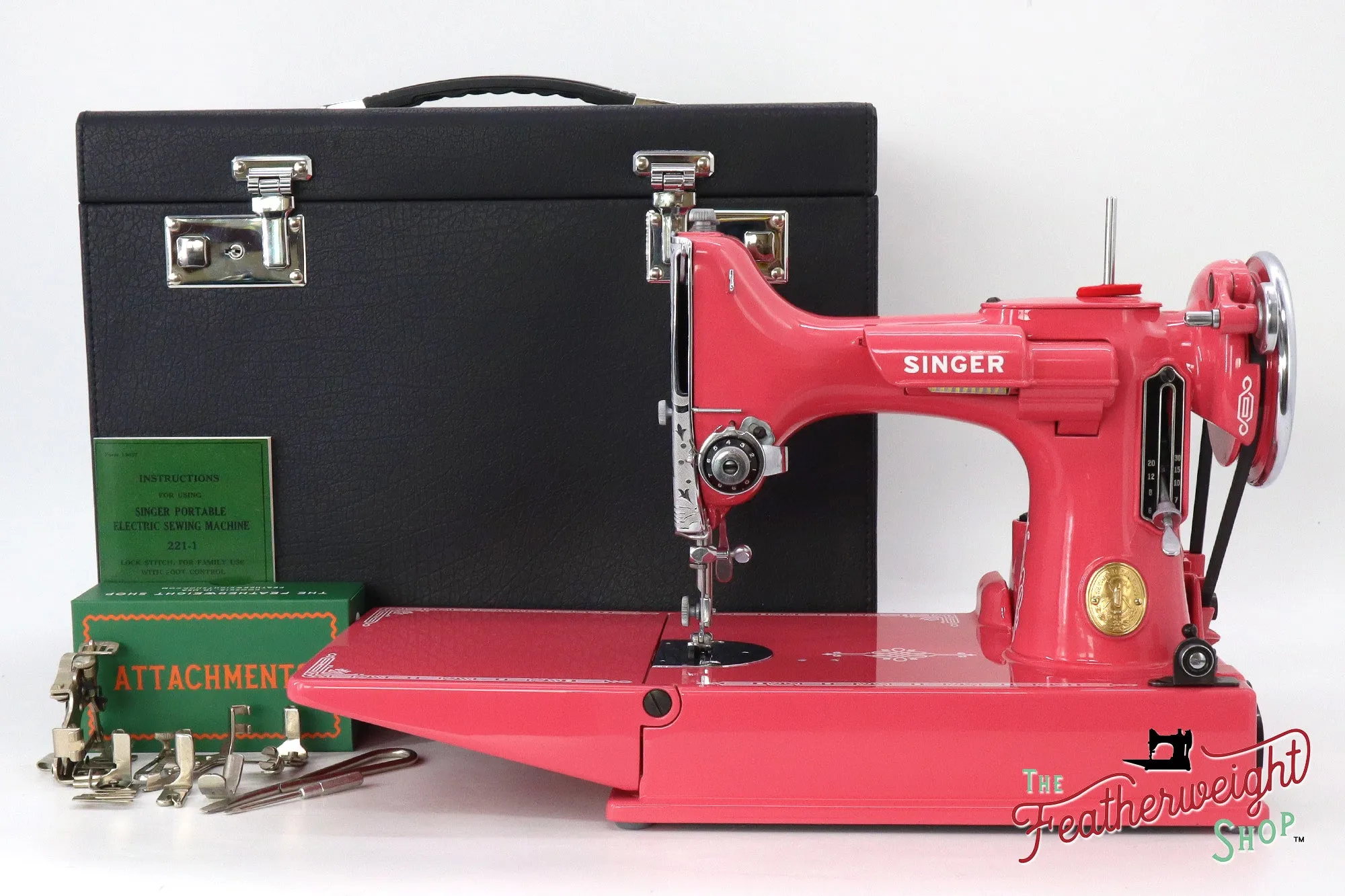 Singer Featherweight 221, AF753*** - Fully Restored in Happy Pink Grapefruit