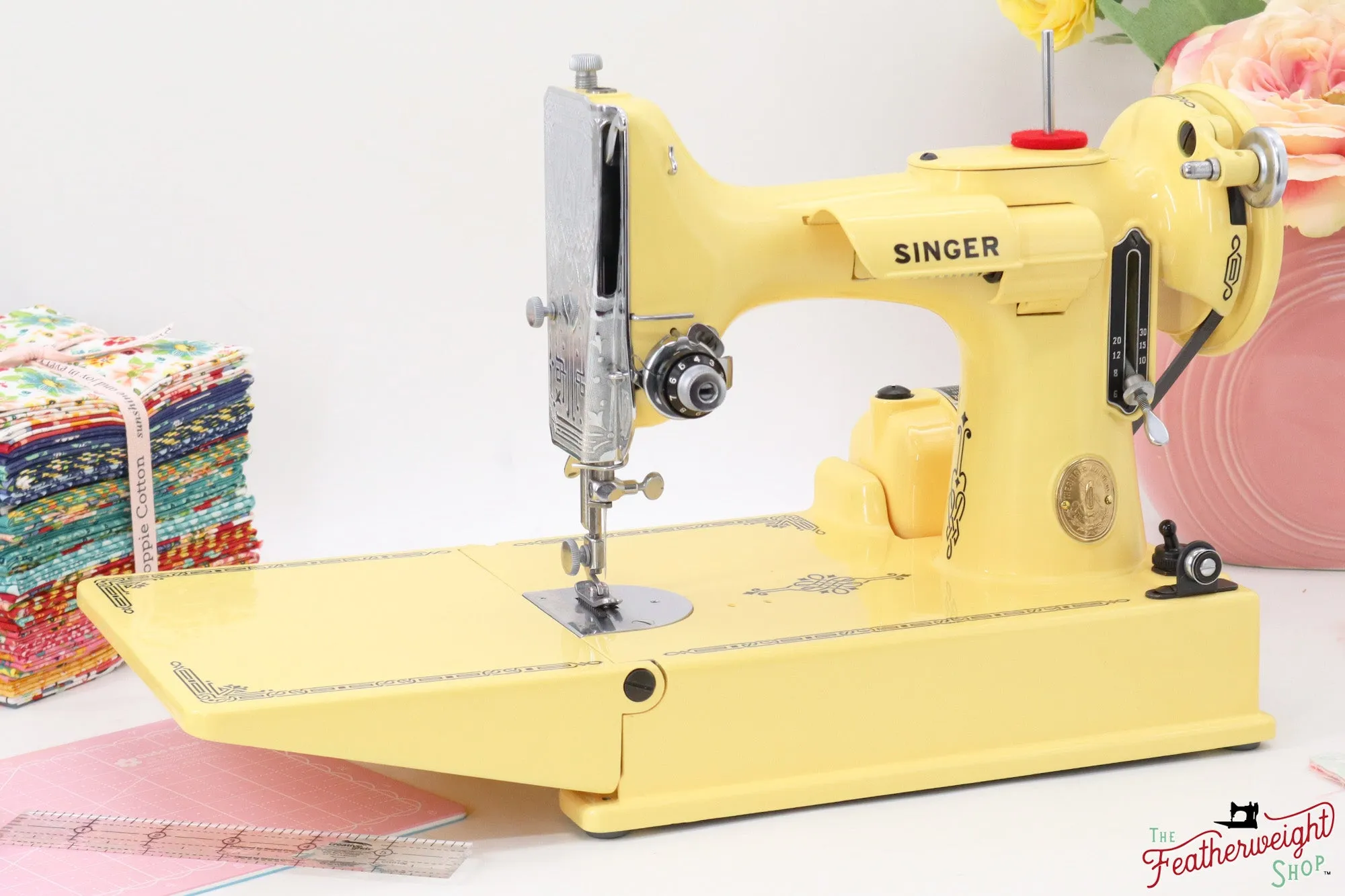 Singer Featherweight 221, AG805*** - Fully Restored in Happy Yellow