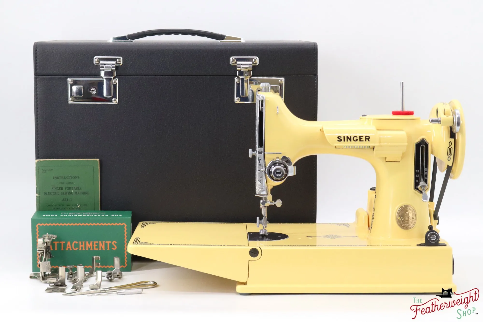 Singer Featherweight 221, AG805*** - Fully Restored in Happy Yellow