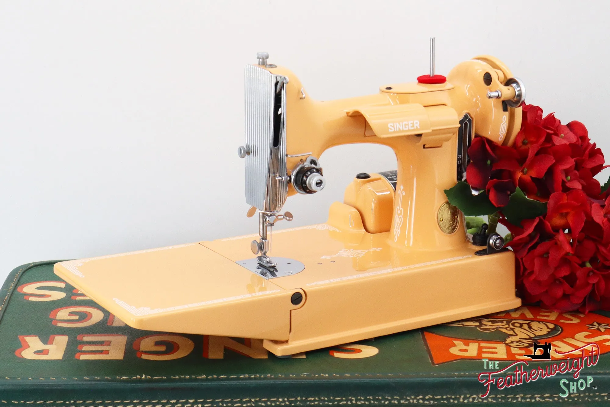 Singer Featherweight 221, AJ585*** - Fully Restored in Dreamcicle