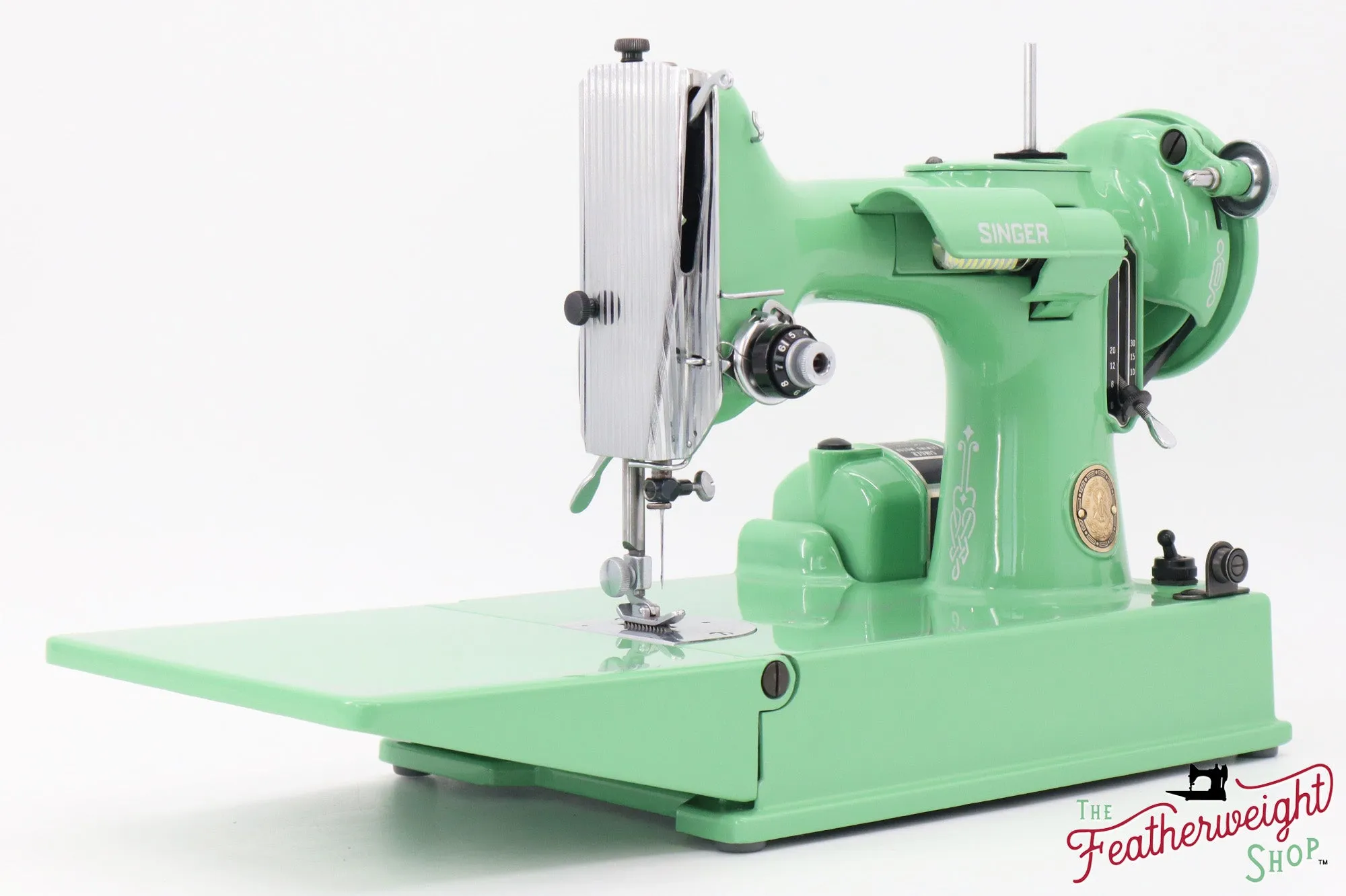 Singer Featherweight 221, AL174*** - Fully Restored in Jadeite Milky Green