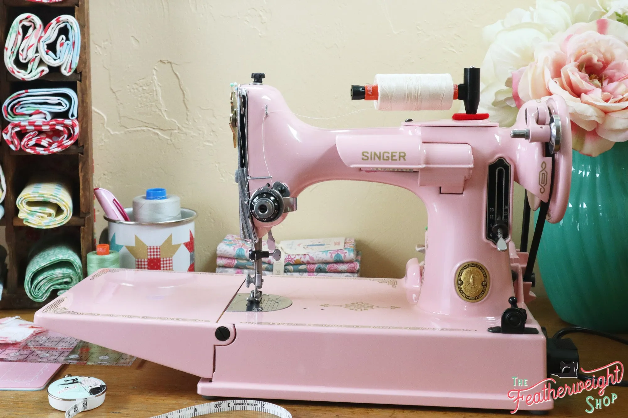 Singer Featherweight 221, AL177*** - Fully Restored in Poodle Skirt Pink