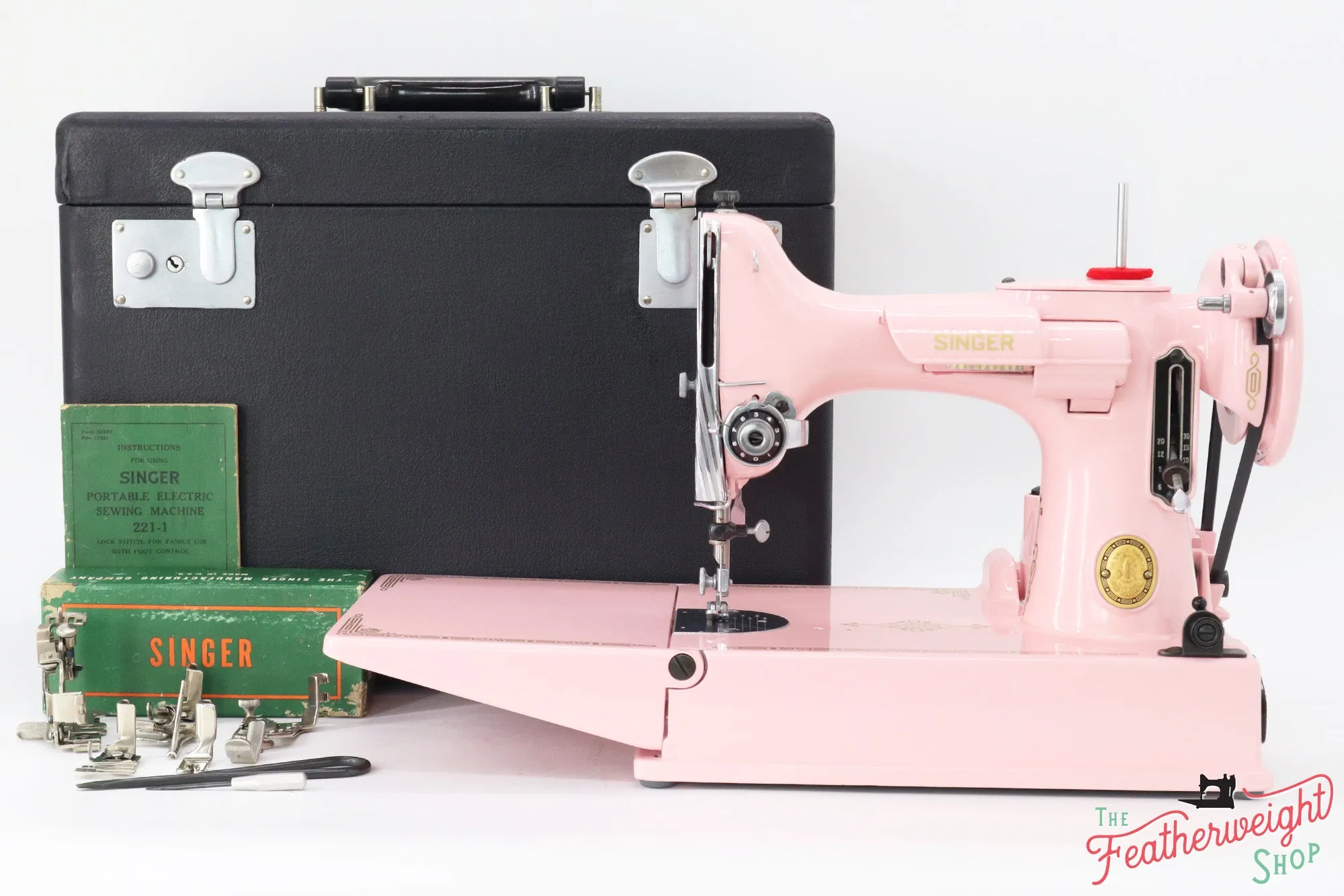 Singer Featherweight 221, AL177*** - Fully Restored in Poodle Skirt Pink