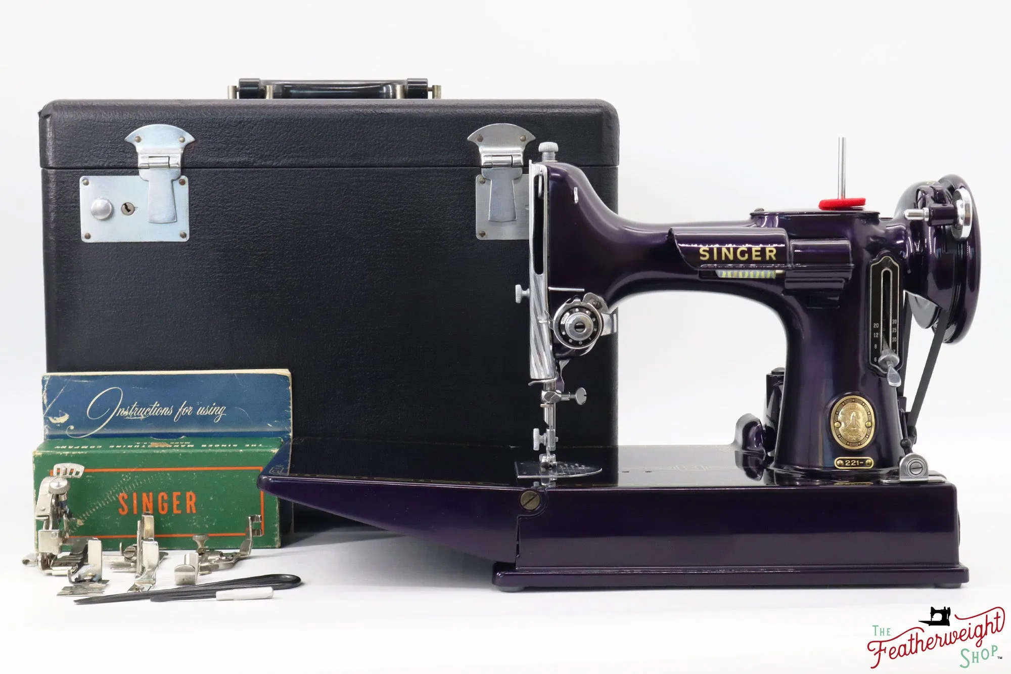 Singer Featherweight 221, AM180*** - Fully Restored in Black Iris