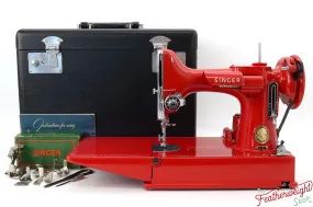 Singer Featherweight 221, AM696*** - Fully Restored in Liberty Red