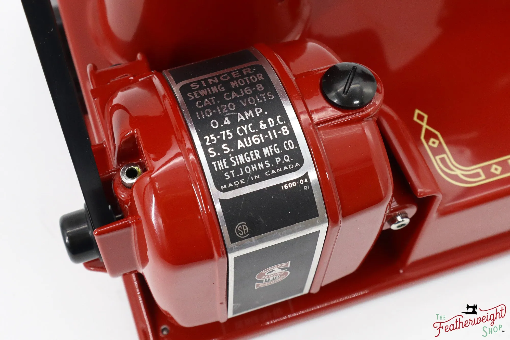 Singer Featherweight 221K, Red 'S', ES173*** - Fully Restored in Brick Red