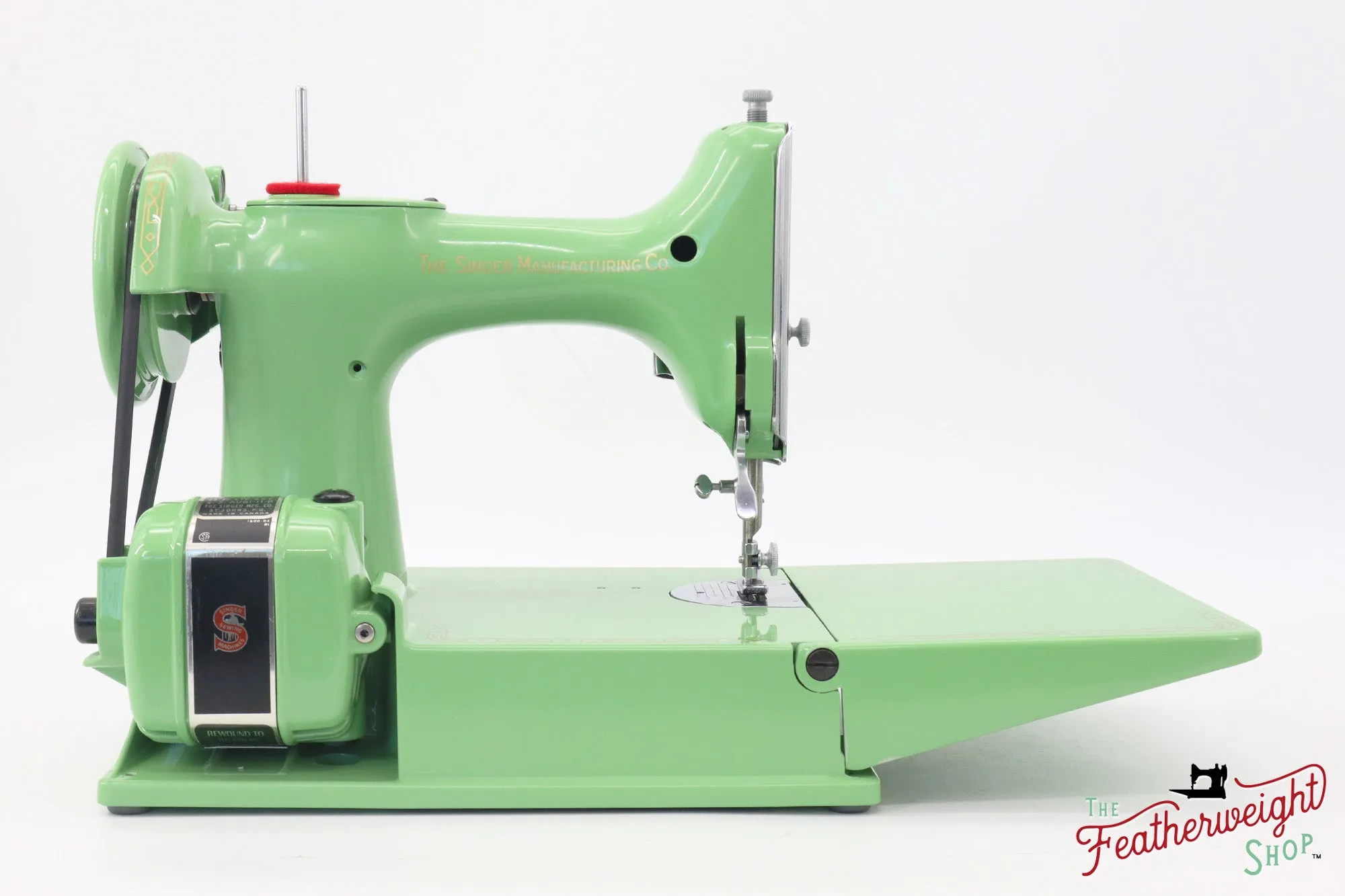 Singer Featherweight 221K, Red 'S', ES6522** - Fully Restored in Art Deco Green