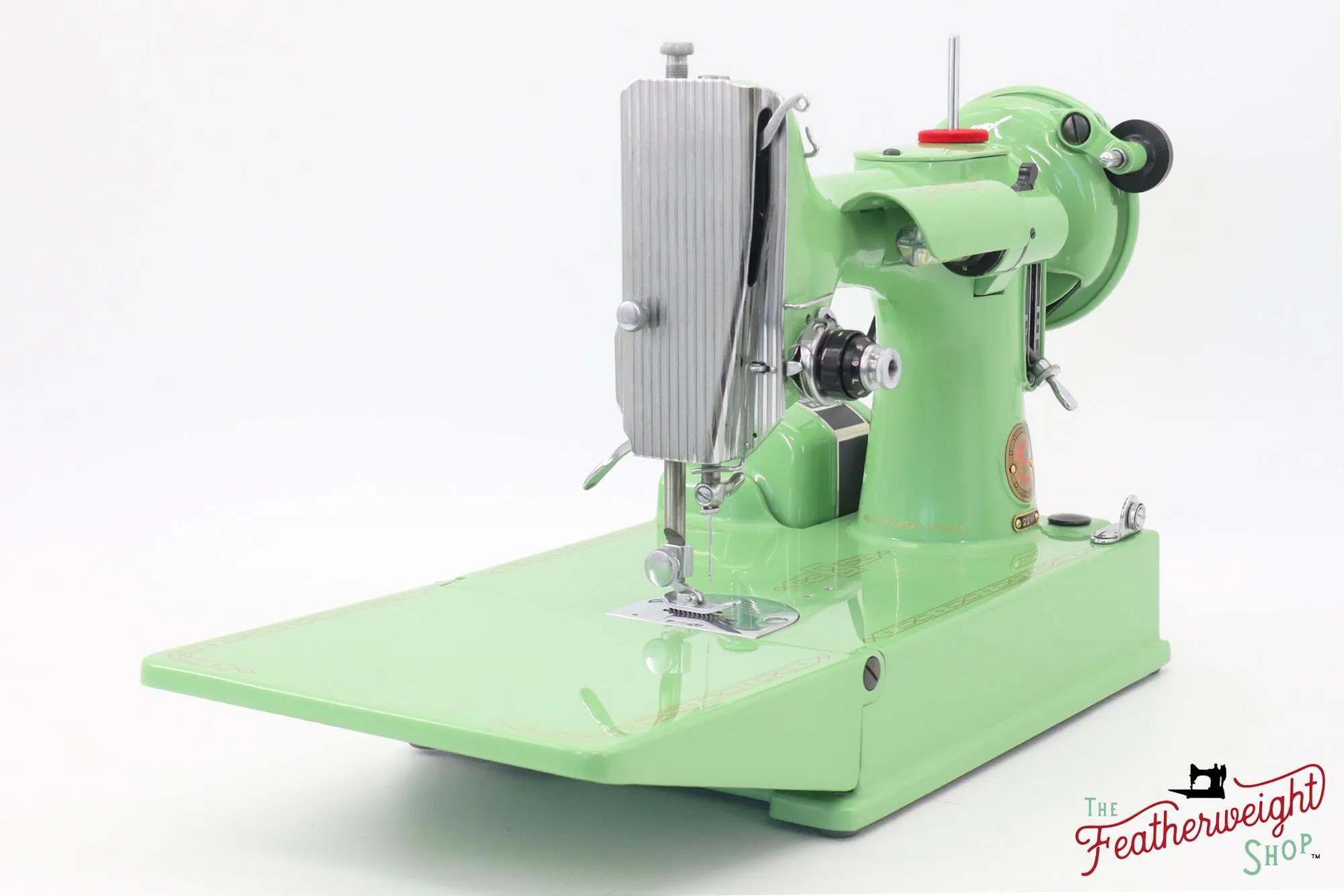 Singer Featherweight 221K, Red 'S', ES6522** - Fully Restored in Art Deco Green