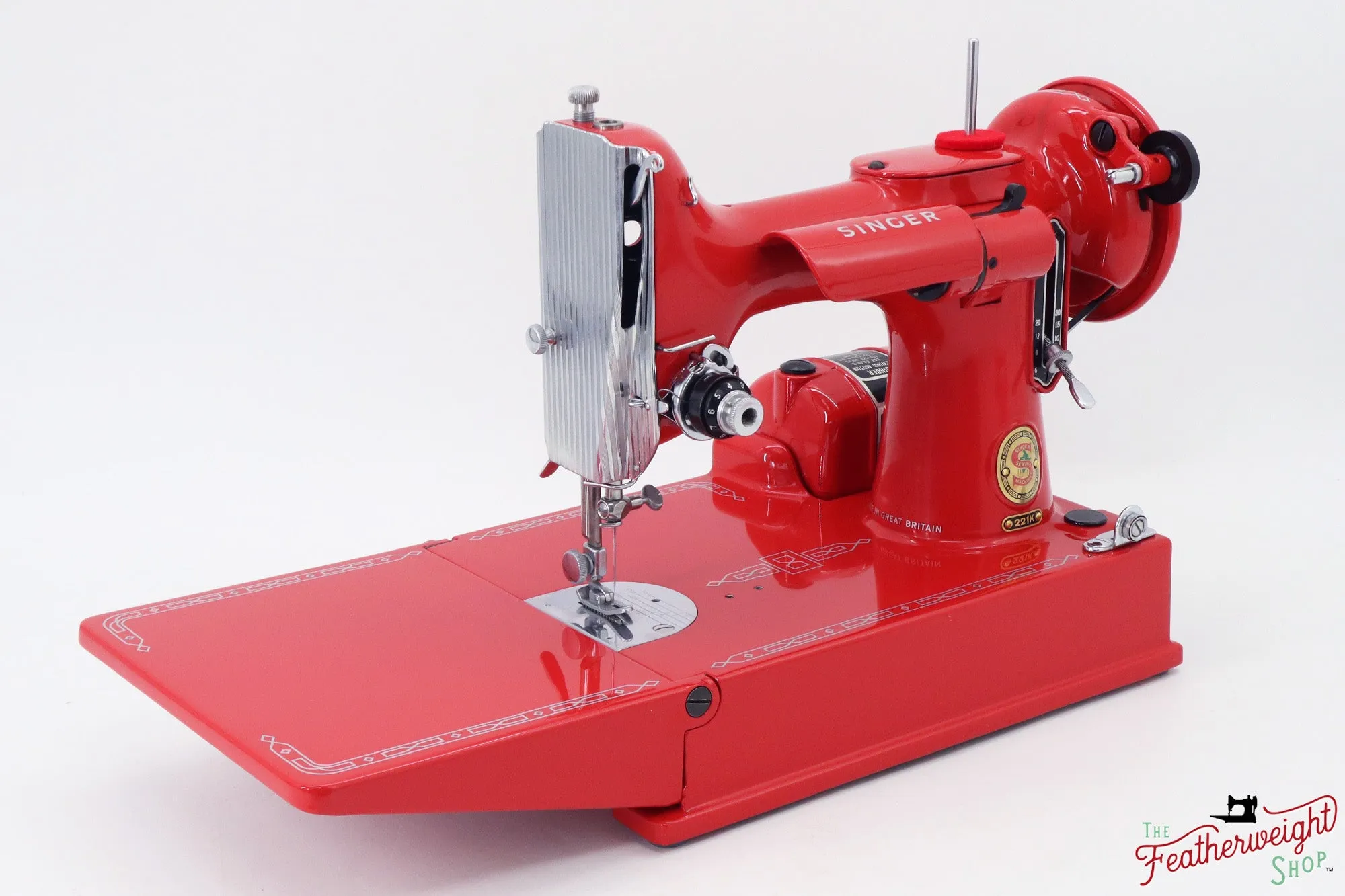 Singer Featherweight 221K, Red 'S', ES874*** - Fully Restored in Liberty Red