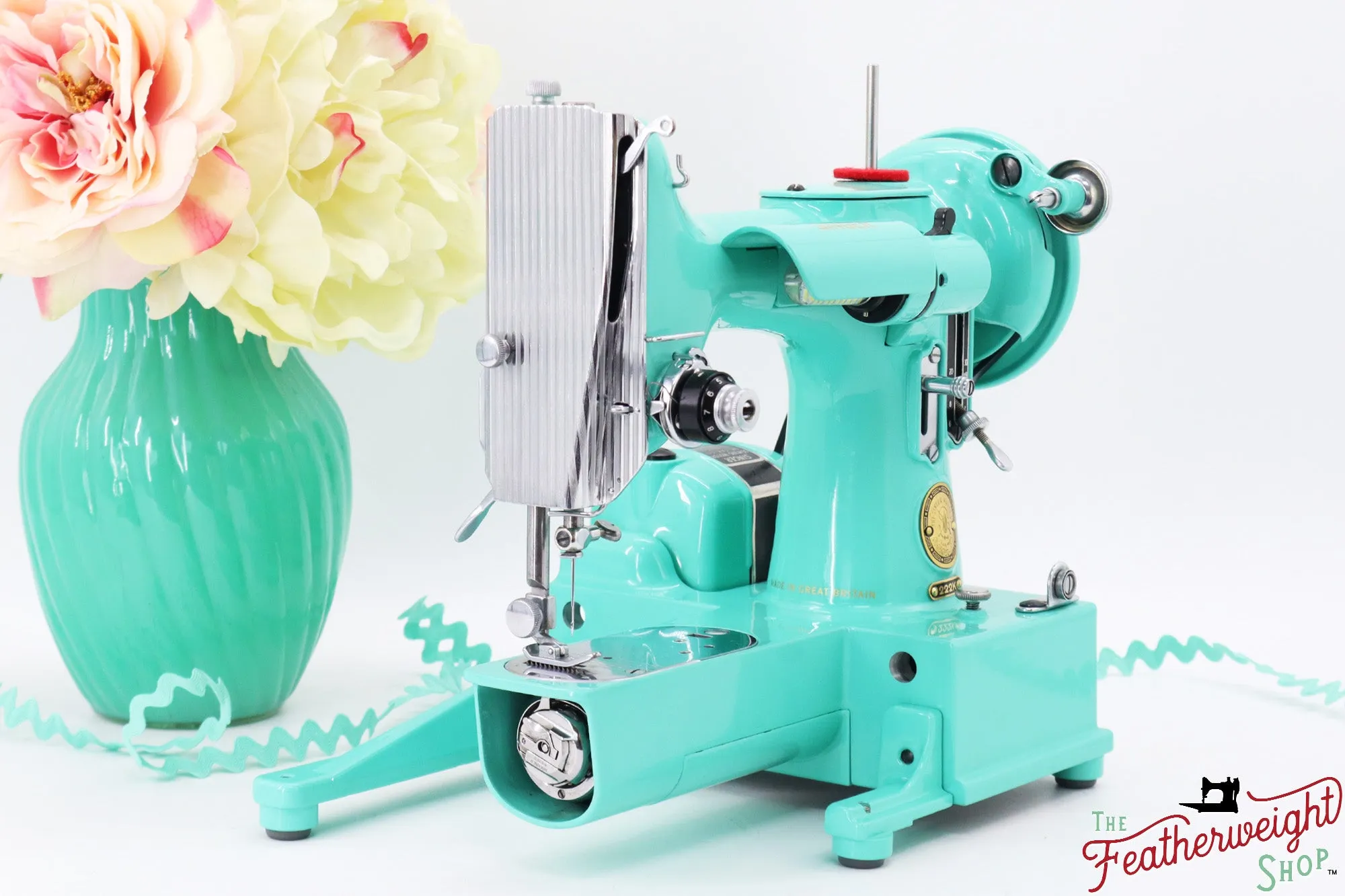 Singer Featherweight 222K, EJ2678** - Fully Restored in Caribbean Sea Green