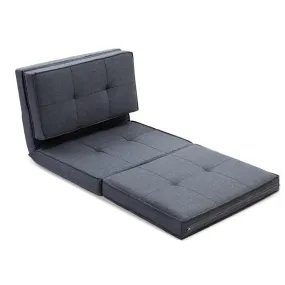 Single Size | Portable Folding Futon (Grey)