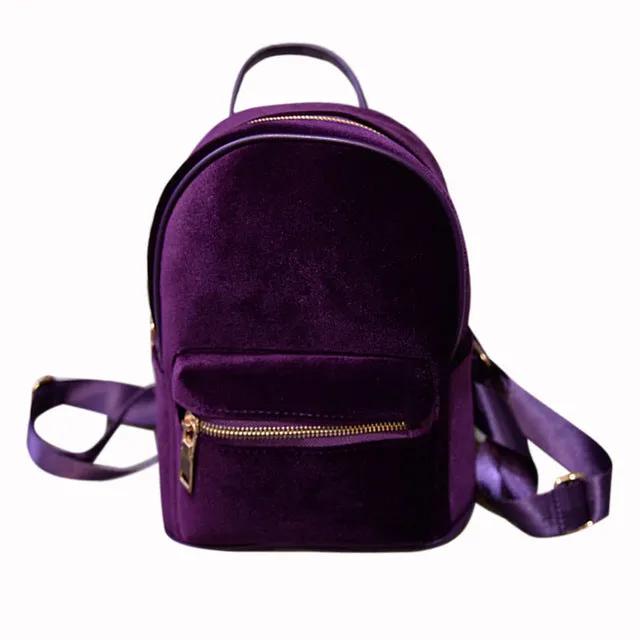 Soft Velvet Backpack Women Small Backpacks