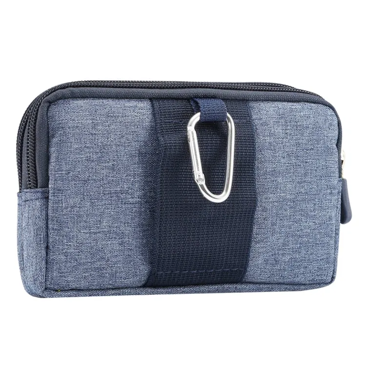 Sports Denim Universal Phone Bag Waist Bag for 6.4~6.5 inch Smartphones, Size: XL (Blue)