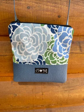 Stella Slate Blue Cross Body Purse-Floral