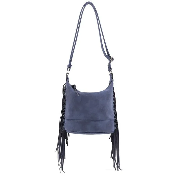 TEEK - Faux Suede Fringe Crossbody Bag