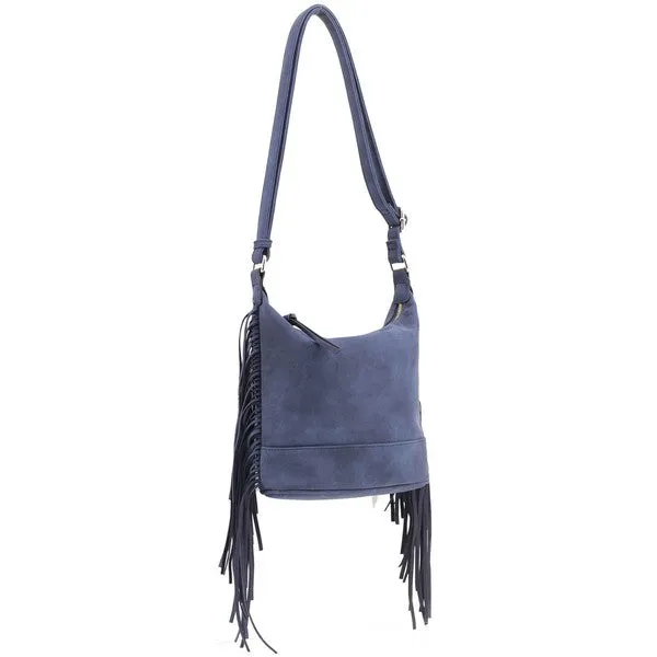 TEEK - Faux Suede Fringe Crossbody Bag