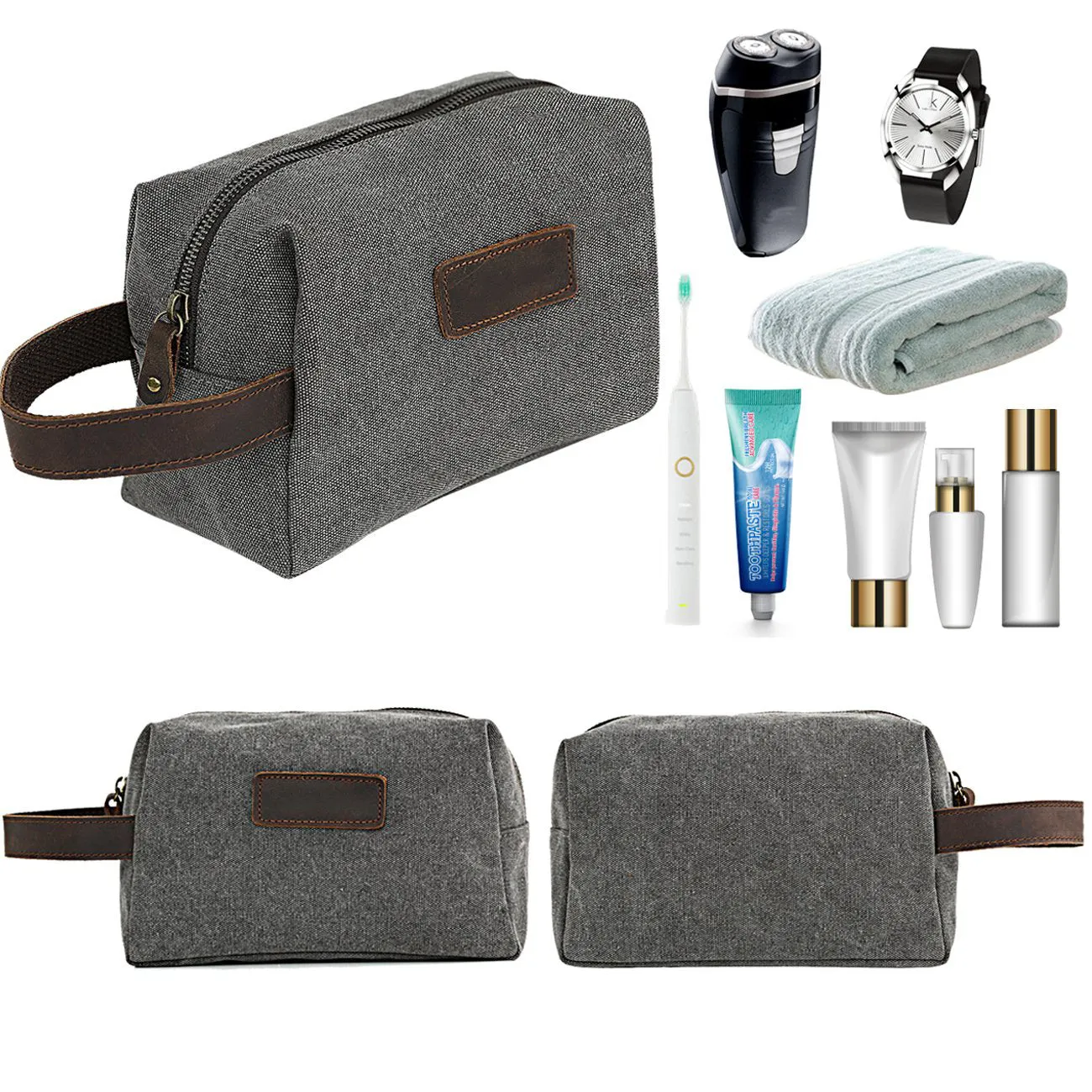 Toiletry Bag for Men Women Waterproof Portable Shaving Dopp Kit Cosmetic Makeup Organizer Pouch Bag Travel Accessories Bag