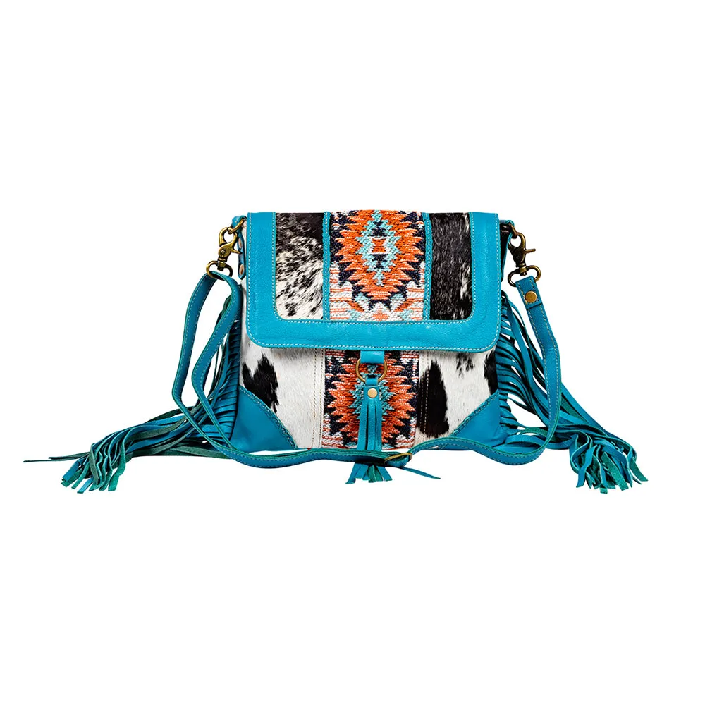 Tonga Ridge Canvas & Hairon Bag In Blue