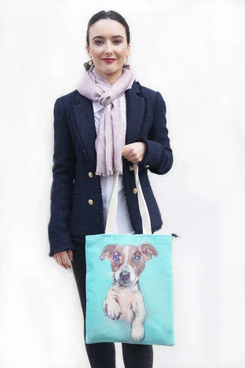 Tote Bag - Dogs Head - Blue