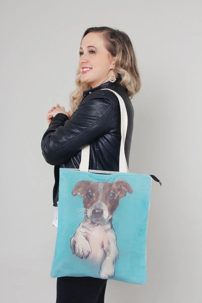 Tote Bag - Dogs Head - Blue