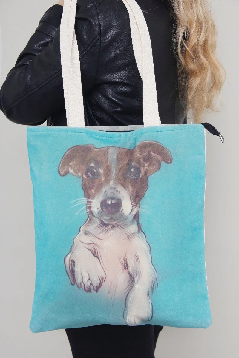 Tote Bag - Dogs Head - Blue