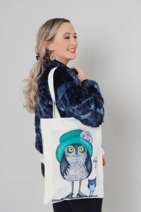 Tote Bag - Owl with Green Hat