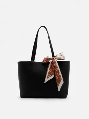 Tote Hand Bag With Scarf