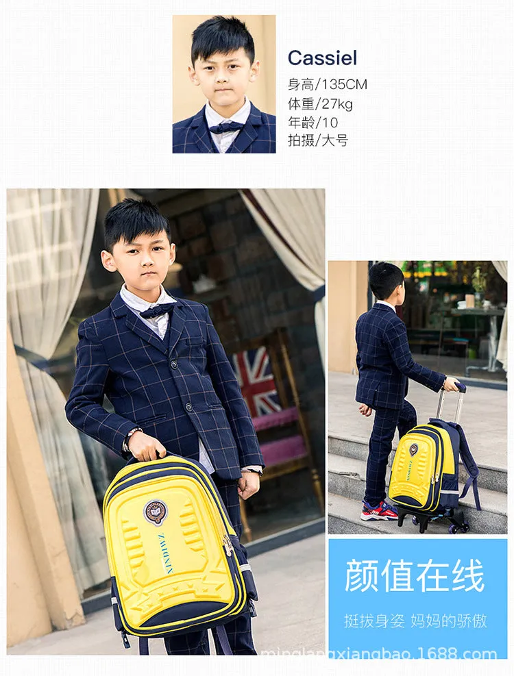 Trolley Children School Bags With Wheels For Girls Boys Mochila Kids Backpack Trolley Luggage backpack Escolar Backbag Schoolbag