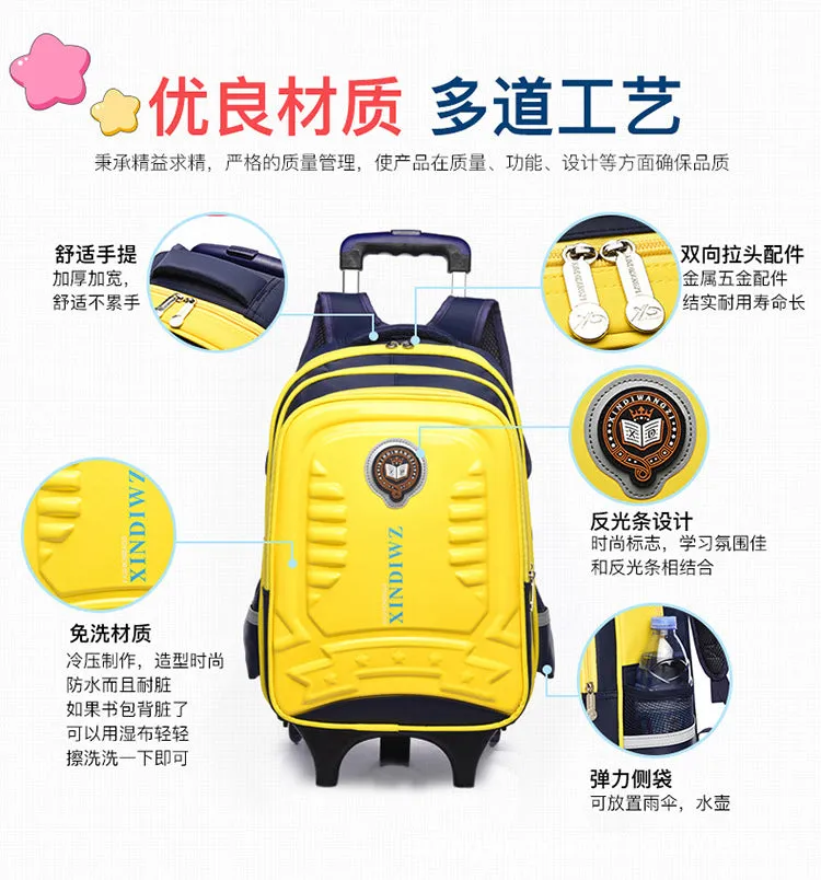 Trolley Children School Bags With Wheels For Girls Boys Mochila Kids Backpack Trolley Luggage backpack Escolar Backbag Schoolbag