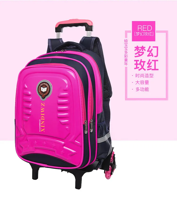 Trolley Children School Bags With Wheels For Girls Boys Mochila Kids Backpack Trolley Luggage backpack Escolar Backbag Schoolbag