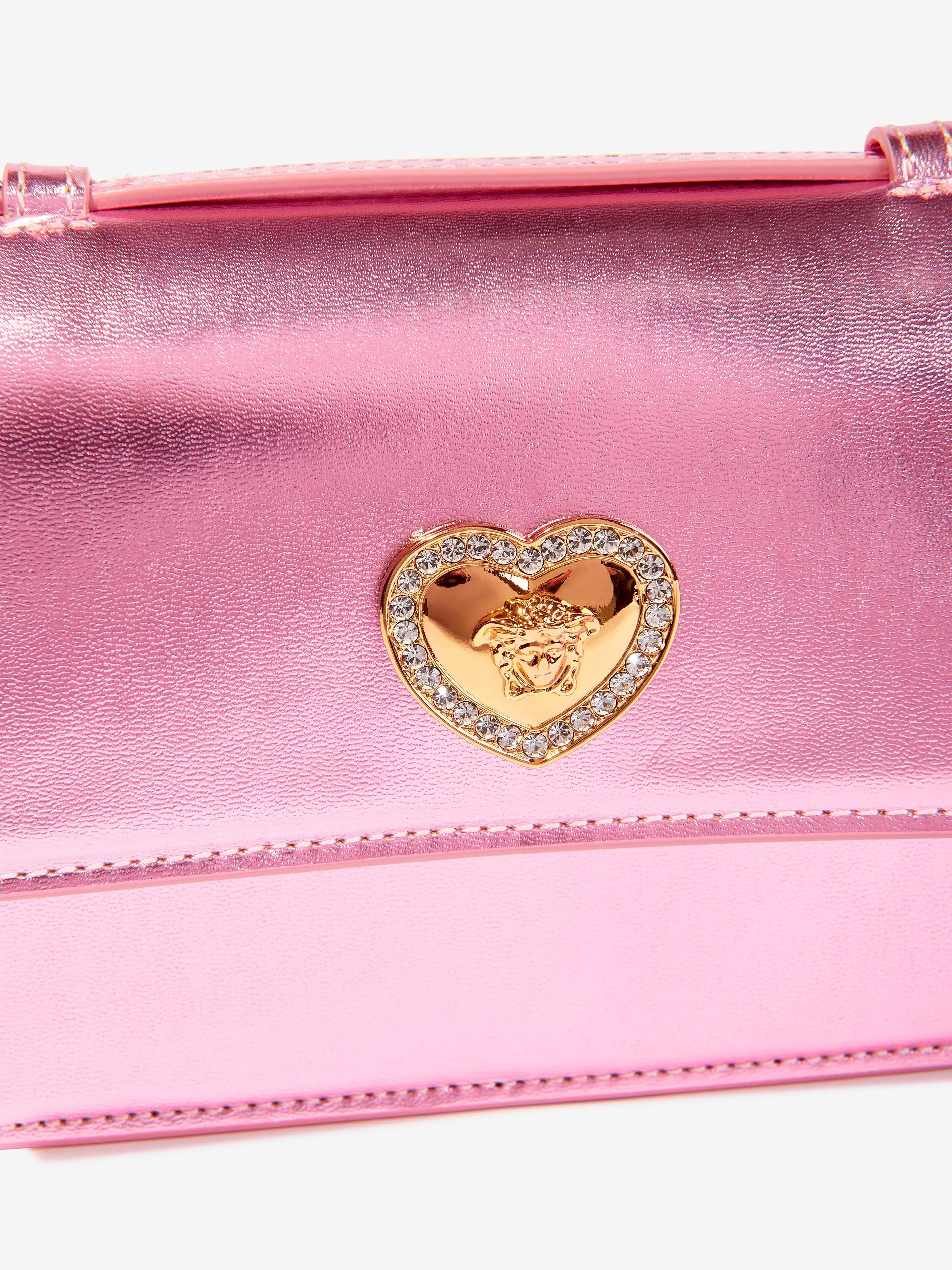 Versace Girls Medusa Heart Shoulder Bag in Pink