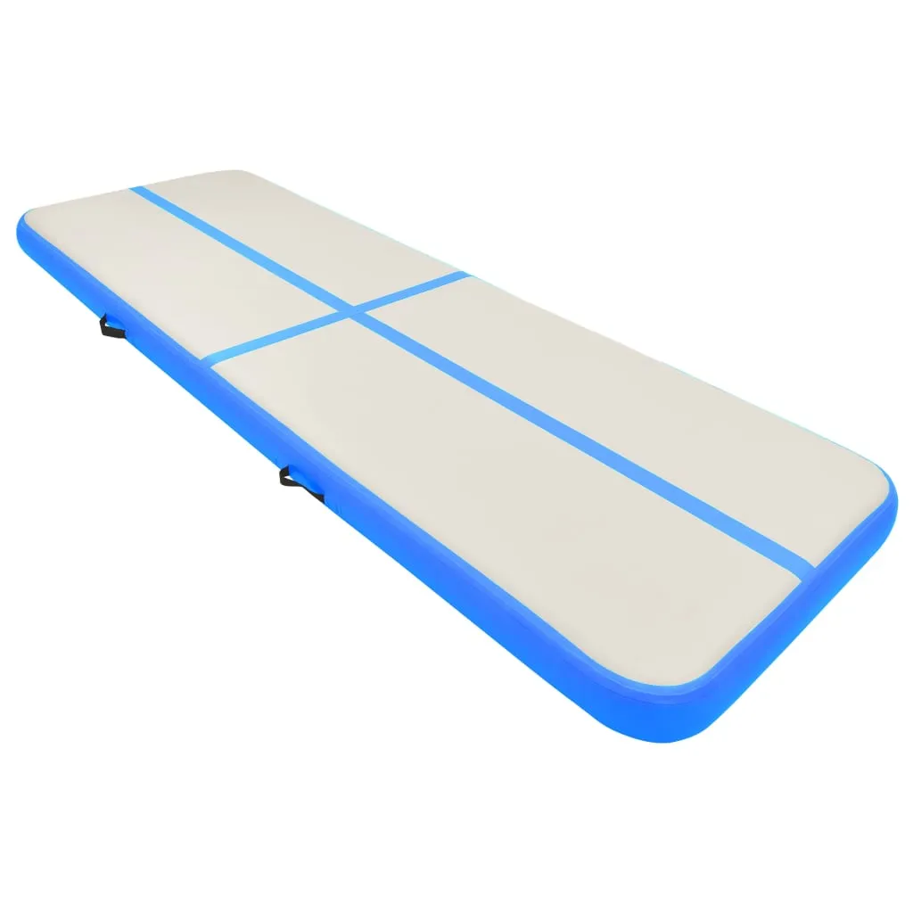 vidaXL Inflatable Gymnastics Mat with Pump 500x100x15 cm PVC Blue