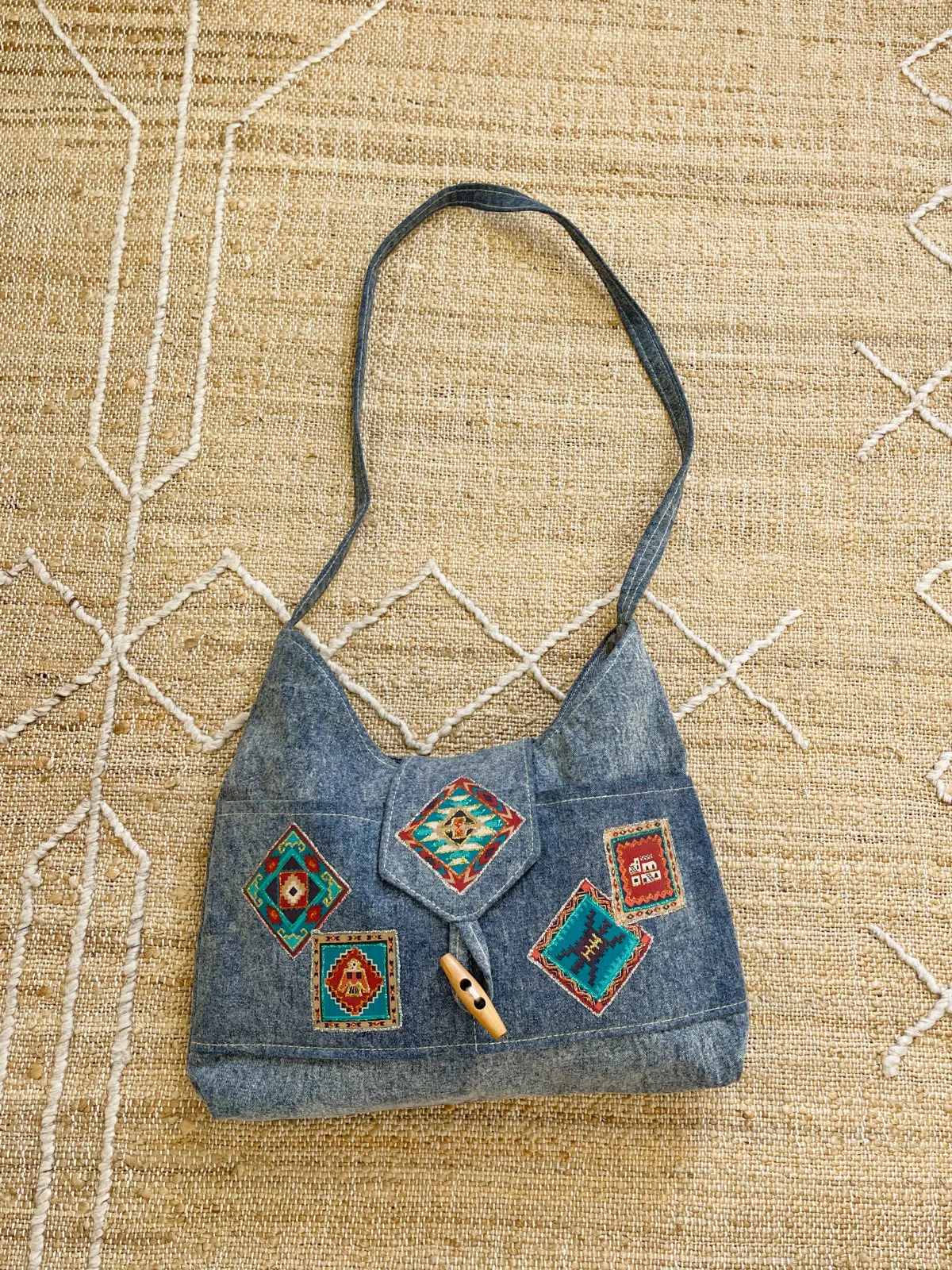 Vintage Southwestern Denim Bag