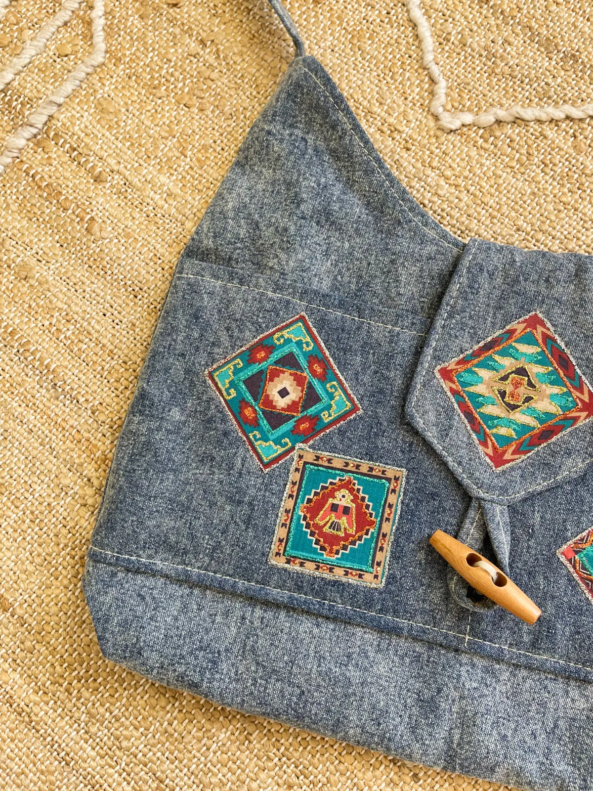 Vintage Southwestern Denim Bag