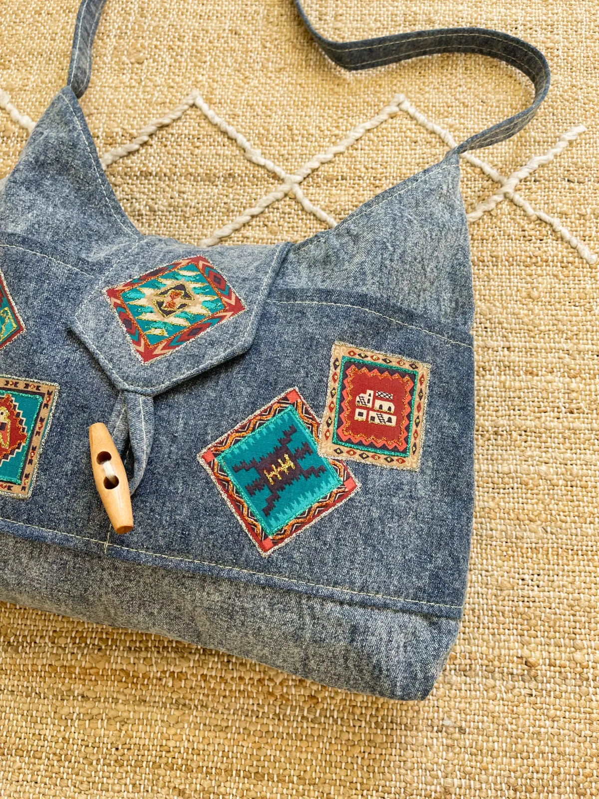 Vintage Southwestern Denim Bag