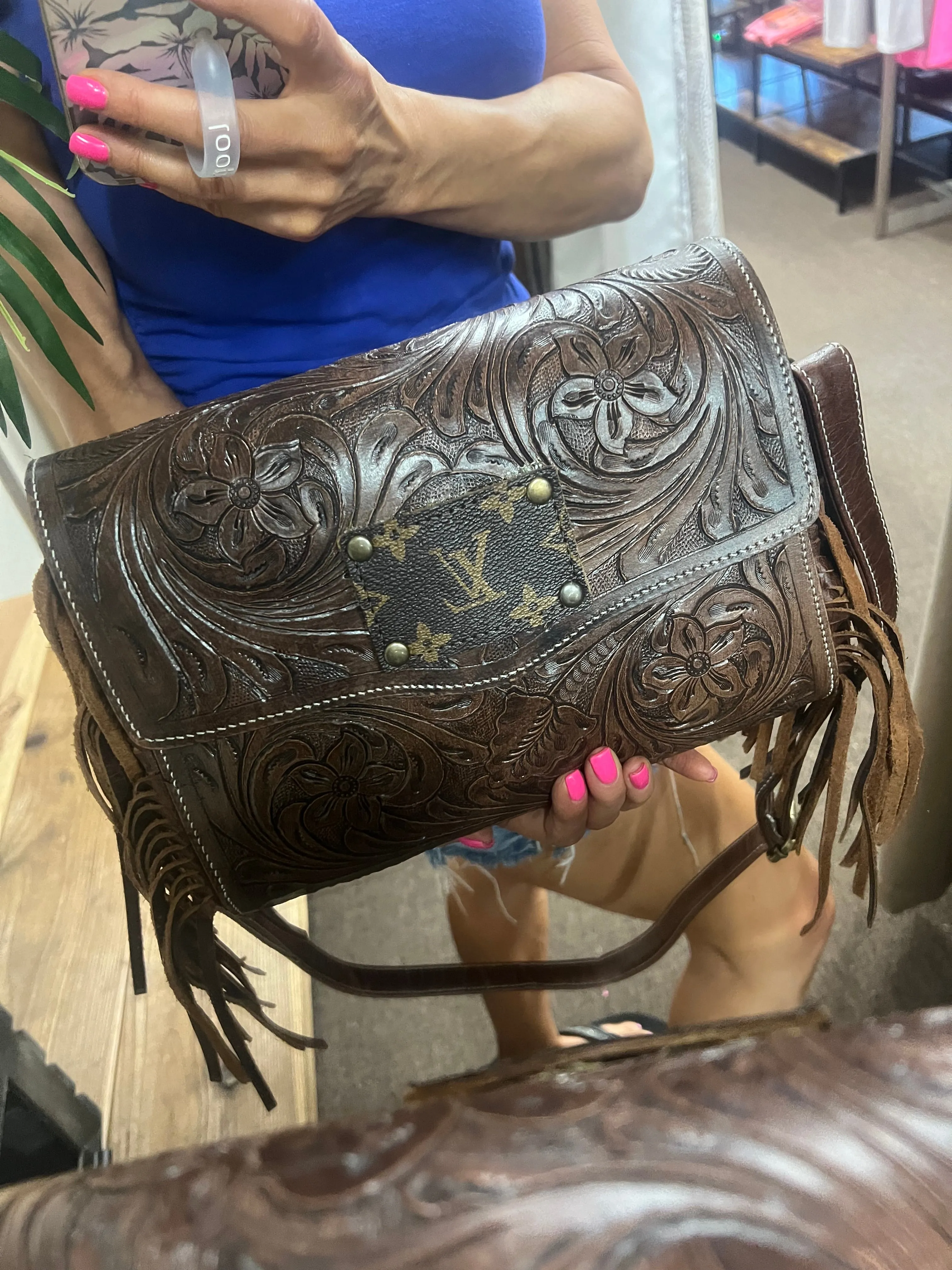 Western Tooled Crossbody or Clutch