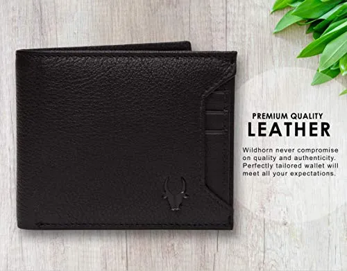 WildHorn® Oliver Black Leather Wallet for Men