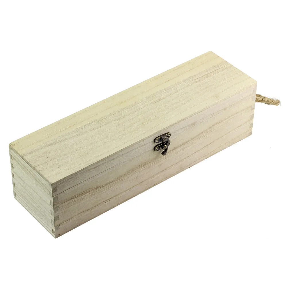 Wooden Wine Box, Paulownia Wood, 35cm x10cm x10cm