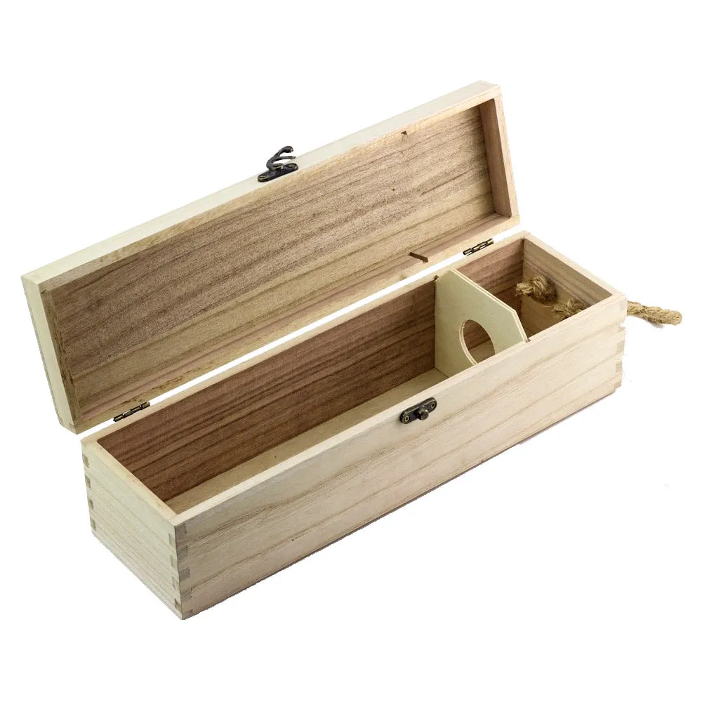 Wooden Wine Box, Paulownia Wood, 35cm x10cm x10cm