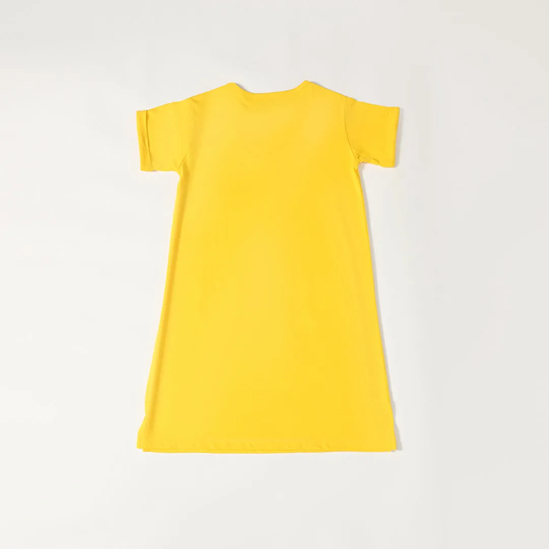 Yellow - Girls Pocket Dress