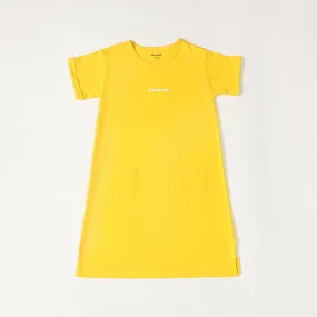 Yellow - Girls Pocket Dress