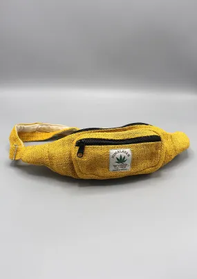 Yellow Hemp Fanny Pack, Hemp Waist Utility Belt, Hemp money bag