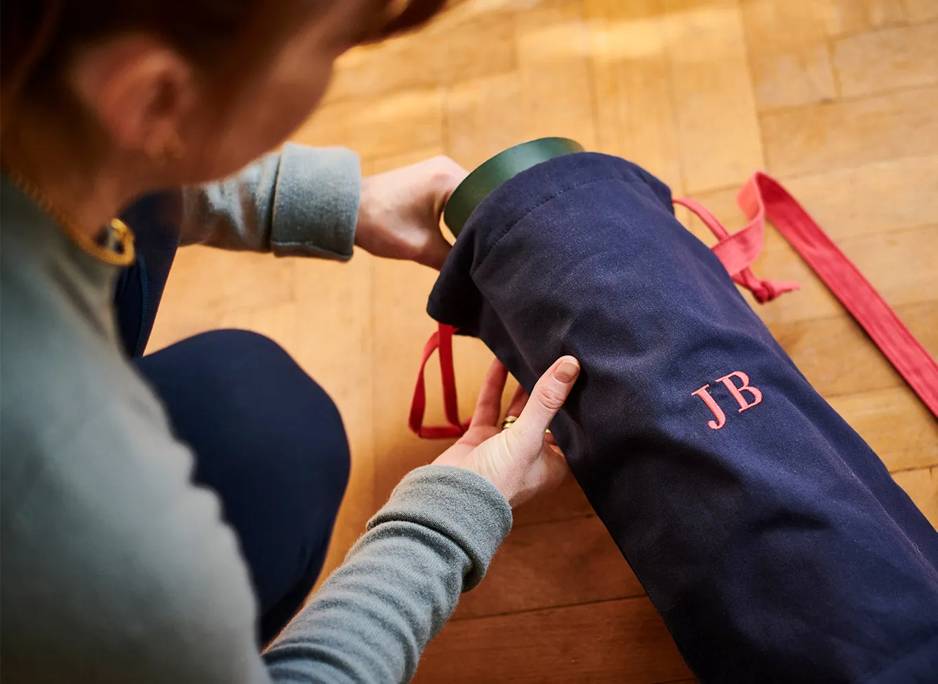 Yoga Bag - Navy / Coral