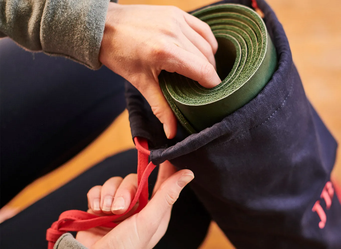 Yoga Bag - Navy / Coral